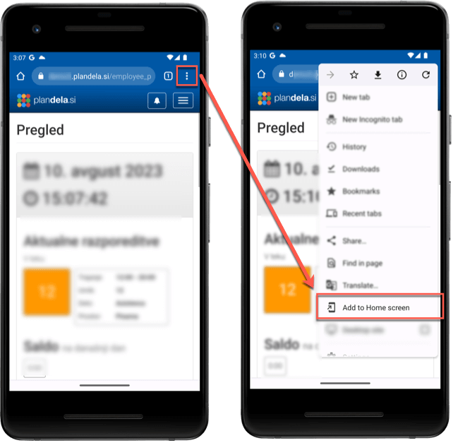 Installing the Progressive Web App (PWA): Android