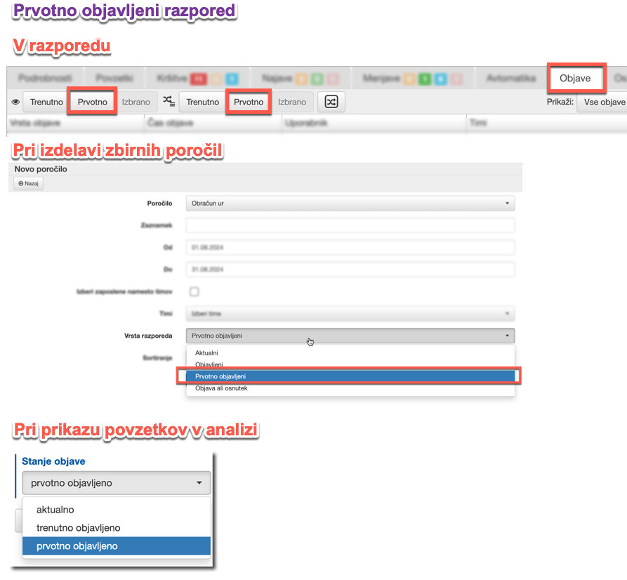 Initially published schedule