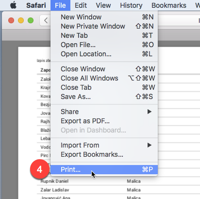 Printing with Safari