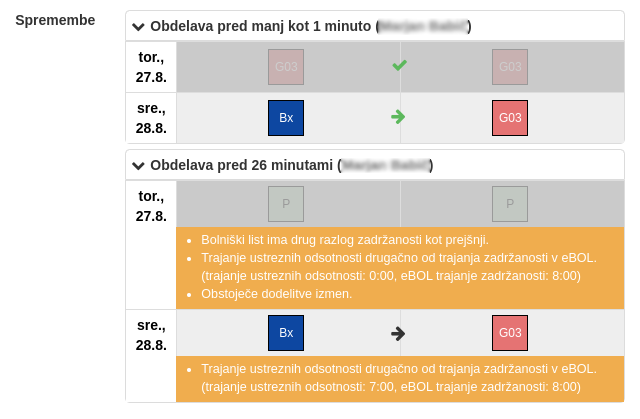 eBOL warnings in details