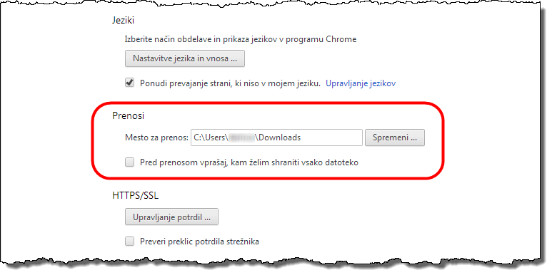 Storage location - Chrome