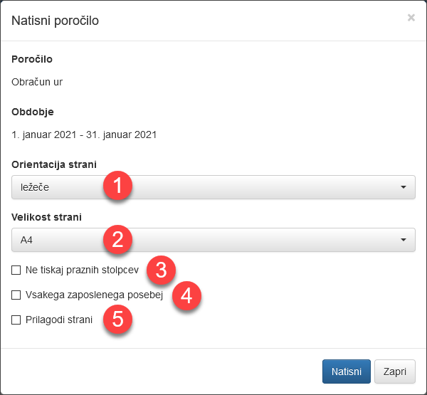 Print summary report