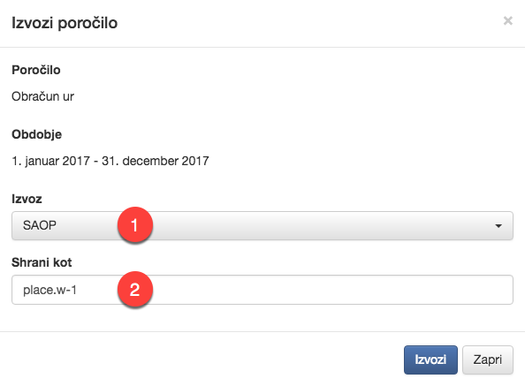 Summary report export