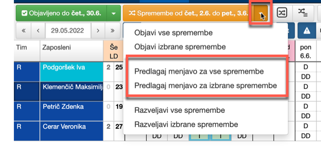 Propose swap from unpublished changes