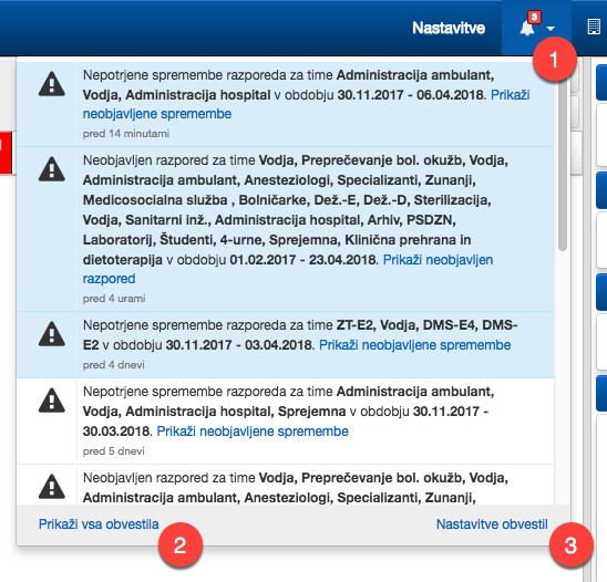 Notifications dropdown