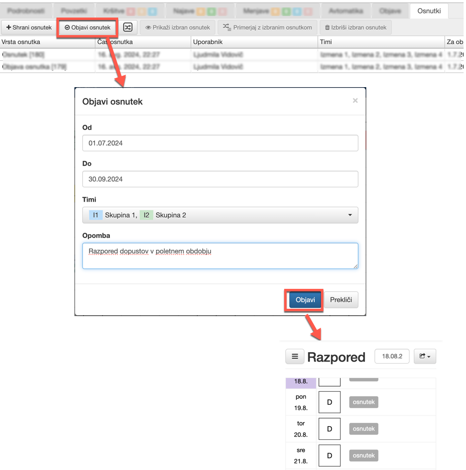 Publishing the draft