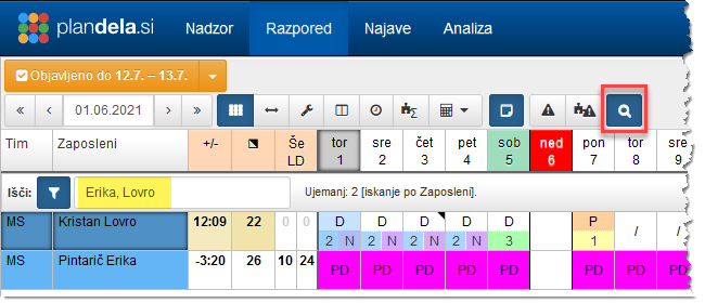 Iskanje po več ključnih besedah hkrati