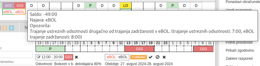 eBOL warnings in planning
