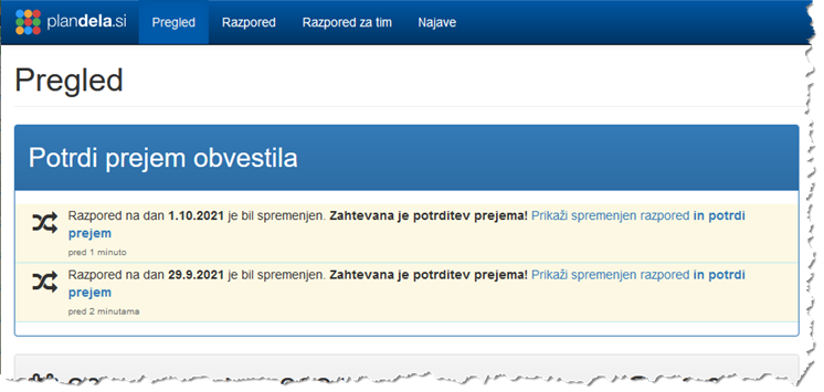 Potrditev prejetih sprememb na Portalu zazaposlene