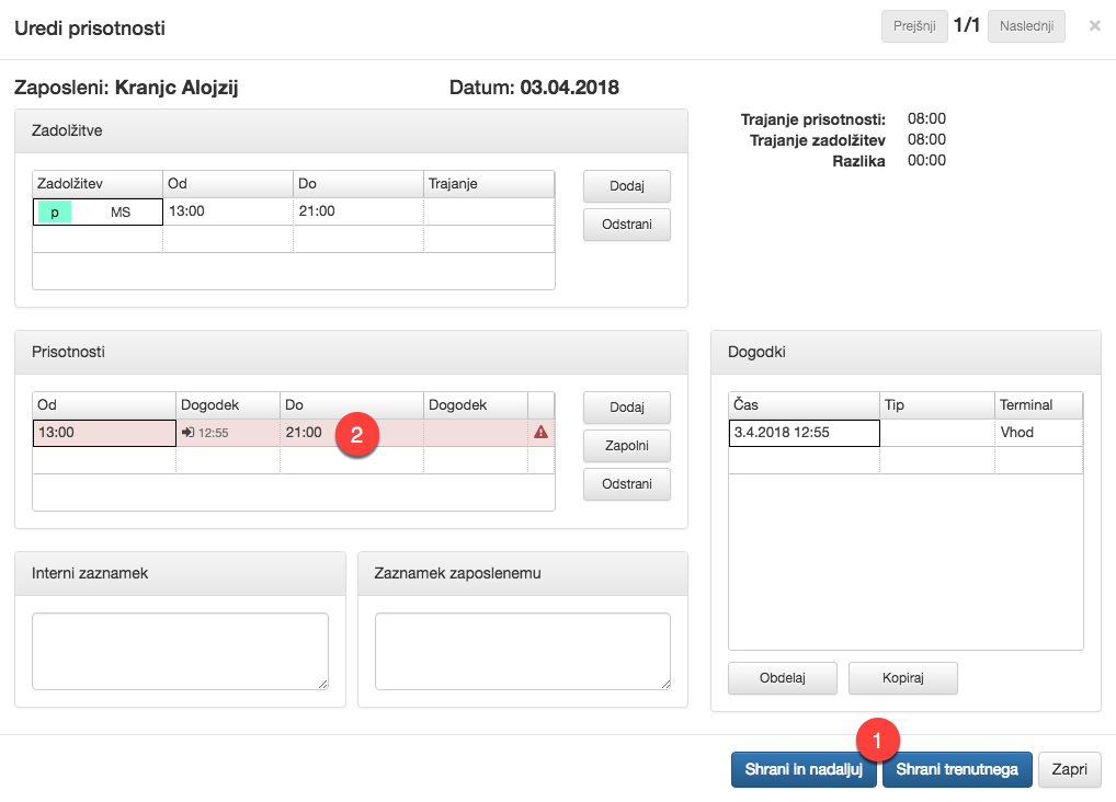Missing departure registration
