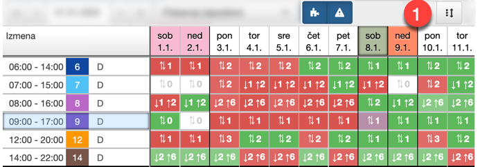 Display and edit requirements in shift view