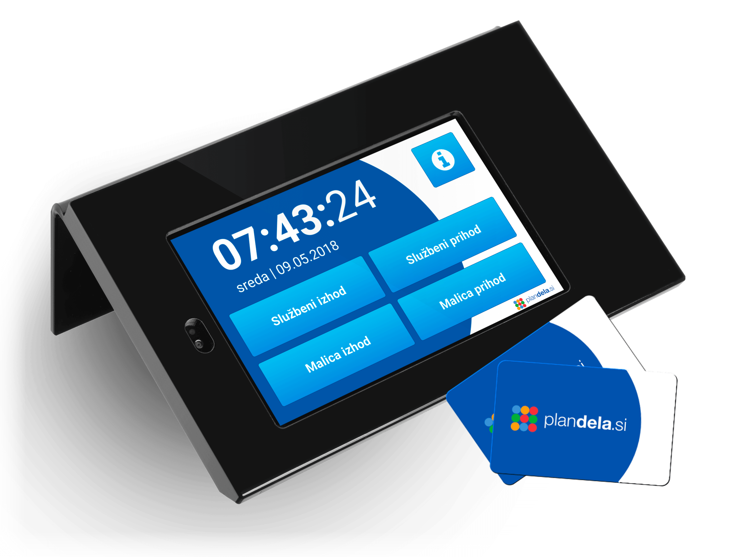 Employees can track attendance using an advanced registration terminal. Employees can track attendance using an advanced registration terminal.
